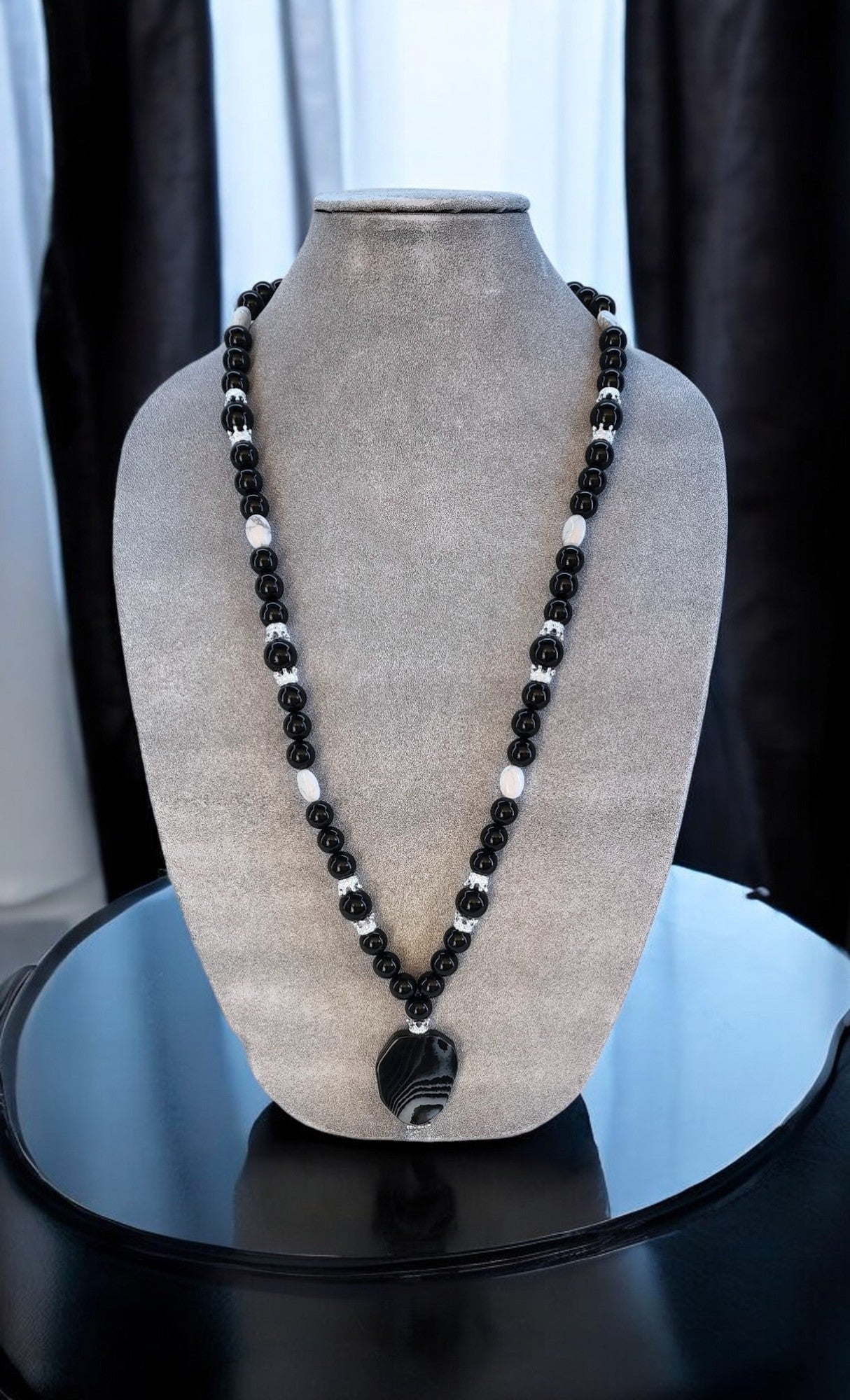 Black Agate pendant necklace