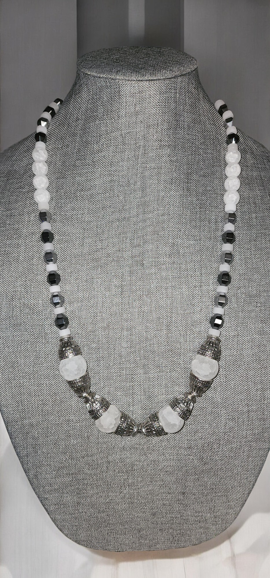 Crystal Crackle Beaded Necklace